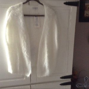 MKM Knit Wear Design Ladies Fuzzy Vest L/XL